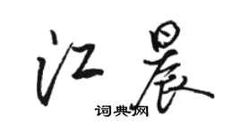 駱恆光江晨行書個性簽名怎么寫