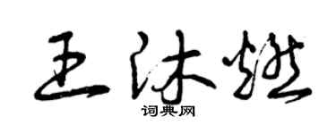 曾慶福王沐燃草書個性簽名怎么寫