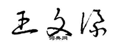 曾慶福王文添草書個性簽名怎么寫