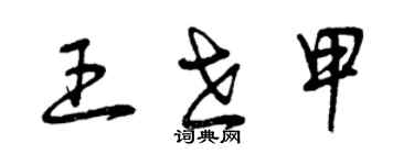 曾慶福王世甲草書個性簽名怎么寫