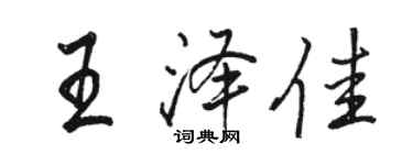 駱恆光王澤佳行書個性簽名怎么寫