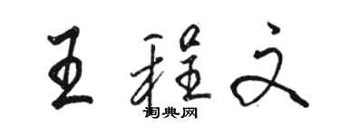 駱恆光王程文行書個性簽名怎么寫
