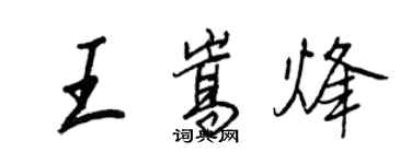 王正良王嵩烽行書個性簽名怎么寫