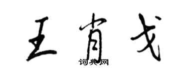 王正良王肖戈行書個性簽名怎么寫