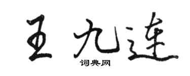 駱恆光王九連行書個性簽名怎么寫