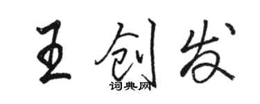 駱恆光王創發行書個性簽名怎么寫