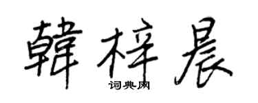 王正良韓梓晨行書個性簽名怎么寫