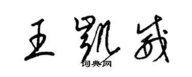 梁錦英王凱威草書個性簽名怎么寫