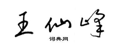 梁錦英王仙峰草書個性簽名怎么寫