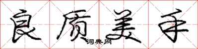 龐中華良質美手行書怎么寫