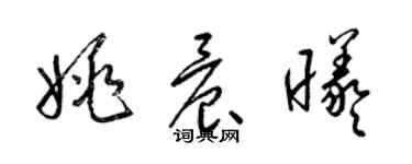 梁錦英姚晨曦草書個性簽名怎么寫