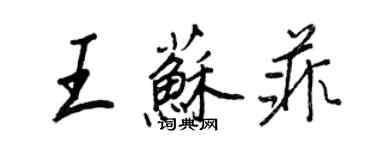 王正良王蘇菲行書個性簽名怎么寫