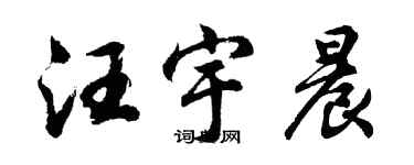 胡問遂汪宇晨行書個性簽名怎么寫