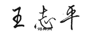 駱恆光王志平行書個性簽名怎么寫