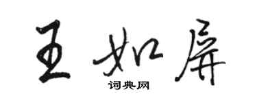 駱恆光王如屏行書個性簽名怎么寫