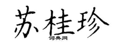 丁謙蘇桂珍楷書個性簽名怎么寫