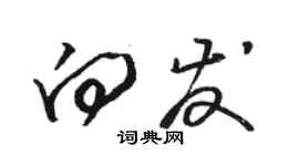駱恆光向發草書個性簽名怎么寫