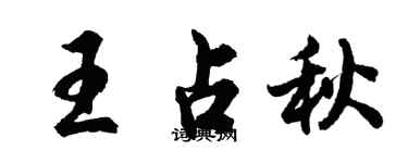 胡問遂王占秋行書個性簽名怎么寫