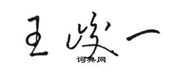 駱恆光王峻一草書個性簽名怎么寫