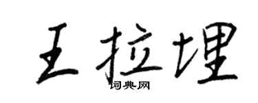 王正良王拉埋行書個性簽名怎么寫