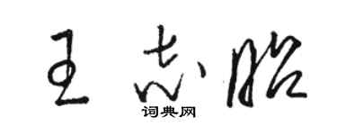 駱恆光王志昭草書個性簽名怎么寫