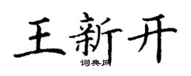 丁謙王新開楷書個性簽名怎么寫