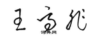 駱恆光王高非草書個性簽名怎么寫