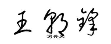 梁錦英王朝鋒草書個性簽名怎么寫