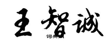 胡問遂王智誠行書個性簽名怎么寫