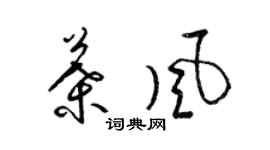 梁錦英葉風草書個性簽名怎么寫