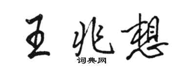 駱恆光王兆想行書個性簽名怎么寫