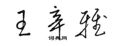 駱恆光王辛雅草書個性簽名怎么寫