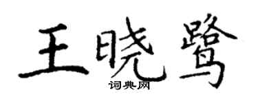 丁謙王曉鷺楷書個性簽名怎么寫