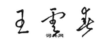 駱恆光王雲春草書個性簽名怎么寫