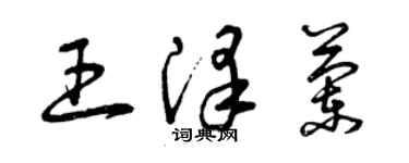 曾慶福王澤蘭草書個性簽名怎么寫