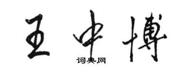 駱恆光王中博行書個性簽名怎么寫