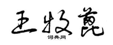 曾慶福王牧蓖草書個性簽名怎么寫