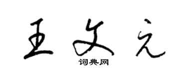 梁錦英王文元草書個性簽名怎么寫