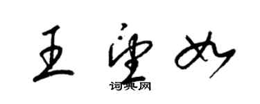 梁錦英王望如草書個性簽名怎么寫