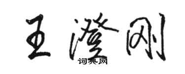 駱恆光王澄剛行書個性簽名怎么寫