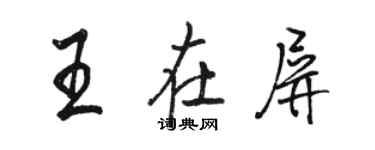 駱恆光王在屏行書個性簽名怎么寫