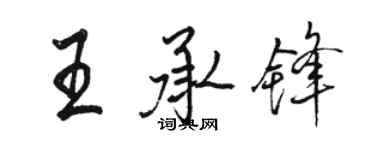 駱恆光王承鋒行書個性簽名怎么寫