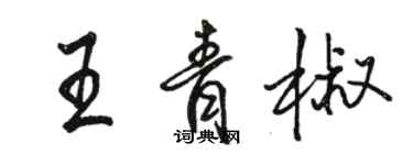 駱恆光王青椒行書個性簽名怎么寫