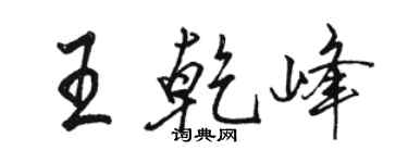駱恆光王乾峰行書個性簽名怎么寫