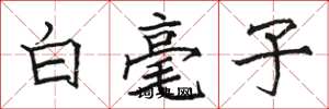 駱恆光白毫子楷書怎么寫
