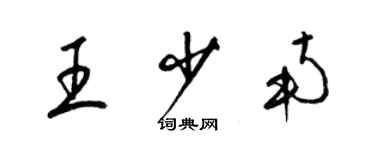 梁錦英王少南草書個性簽名怎么寫