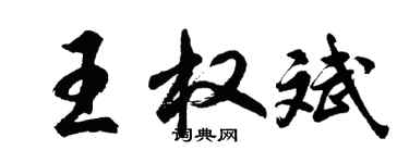 胡問遂王權斌行書個性簽名怎么寫