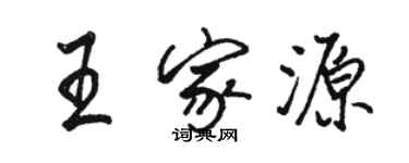 駱恆光王家源行書個性簽名怎么寫