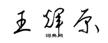 梁錦英王輝原草書個性簽名怎么寫