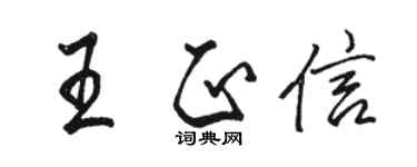 駱恆光王正信行書個性簽名怎么寫